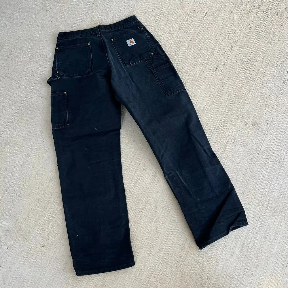 Carhartt B01 BLK black double knee work wear carpenter pants